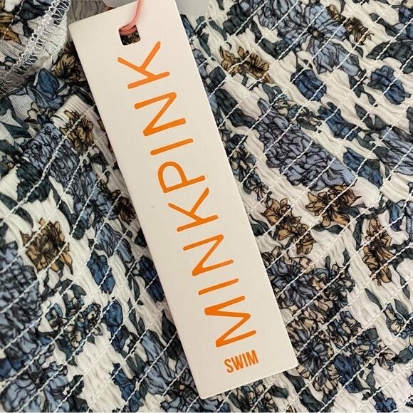 5/$25 MinkPink Darcy Shirred Smocked Floral Lined Mini Skirt M Medium New - Picture 8 of 11